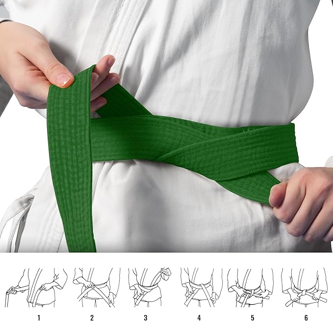 DXM SPORTS BJJ Jiu Jitsu Belt - Taekwondo Karate Belt - Martial Arts Uniform Ranking Judo Belt Double Stitched for Kids Adult-StrideForce Fitness