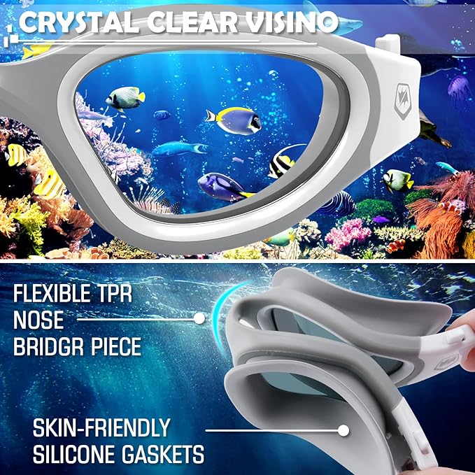 WIN.MAX Polarized Swimming Goggles Swim Pool Goggles Anti Fog Anti UV No Leakage Clear Vision for Men Women Adults Teenagers-StrideForce Fitness