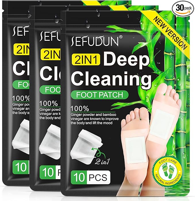 2 in 1 30PCS Foot Pads, Natural Bamboo Vinegar Ginger Powder Foot Pads-StrideForce Fitness