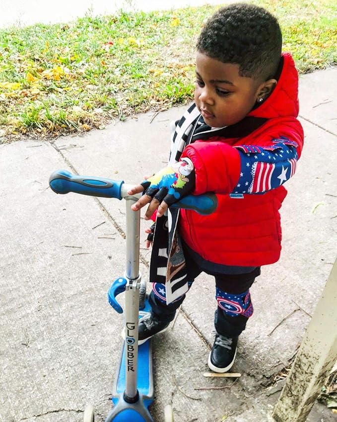 Soft-Style Kids Knee and Elbow Pads with Bike Gloves, Flexible Impact-Resistant Gear for Ages 2-11, Designed for Balance Bikes, Roller-Skating, and Skateboarding-StrideForce Fitness