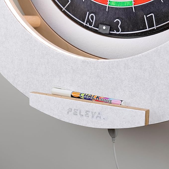 Dart Board Cabinet Set with LED Light; Bristle Dartboard, Built in LED Light, Darts and Chalkboards-StrideForce Fitness