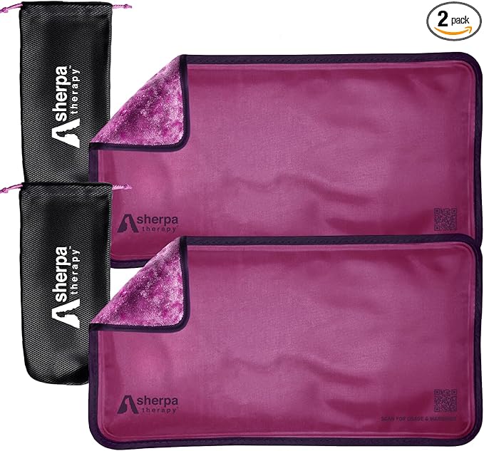 Small Soft Ice Packs for Injuries Reusable - Hot and Cold Flexible Gel Ice Packs Reusable for Ankle, Hand, Wrist, Head Pain Relief - 5" x 10" - 2PK - Purple-StrideForce Fitness