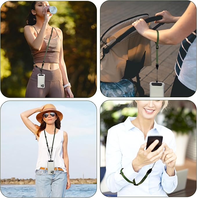 Cell Phone Strap Adjustable Wrist Strap Crossbody Cellphone Holder Extra Long Phone Lanyard Wrist Lanyard (Army Green)-StrideForce Fitness