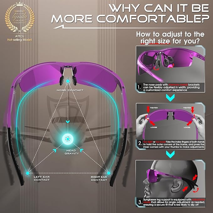 ATTCL Men's Sports Polarized Sunglasses Men for Driving running Fishing Golf - UV Protection Sun glasses Metal Frame-StrideForce Fitness