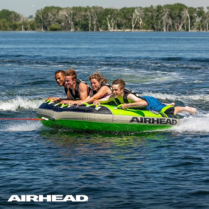Airhead G-Force Inflatable Towable Tube | 2-4 Rider Models | Dual Tow Points | Full Nylon Cover | Kwik-Connect | Patented Speed Valve | Boat Tubes and Towables-StrideForce Fitness