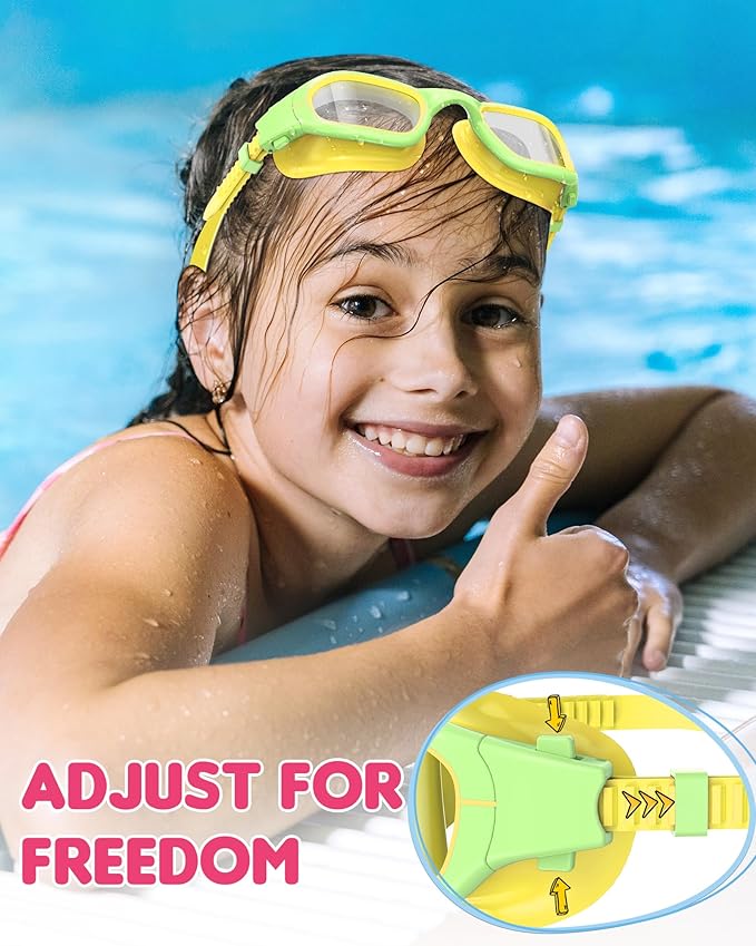 Kids Swim Goggles,Swimming Goggles for Kids 6-14, Anti-Fog UV Protection Pool Glasses for Boys Girls-StrideForce Fitness