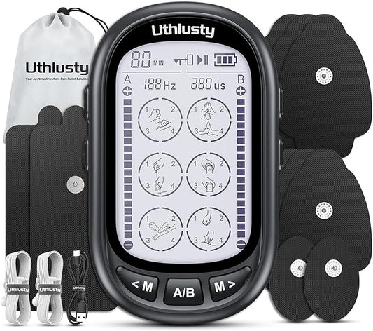 TENS Unit Muscle Stimulator for Pain Relief Therapy – 24 Modes TENS Machine & EMS Massager, Period Simulator Machine for Men & Women, Portable Muscle Stimulator for Back, Shoulder, and Neck Pain-StrideForce Fitness