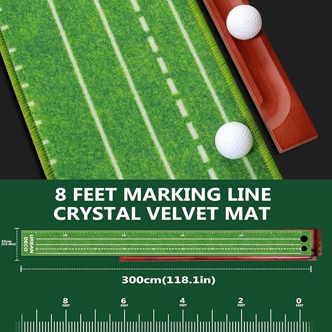 Urban Deco Putting Green Indoor, Golf Putting Mat Putting Matt with Auto Ball Return Training for Indoor and Outdoor Practice, Mini Golf Game for Home Office Backyard, Golfer Man Gift-StrideForce Fitness