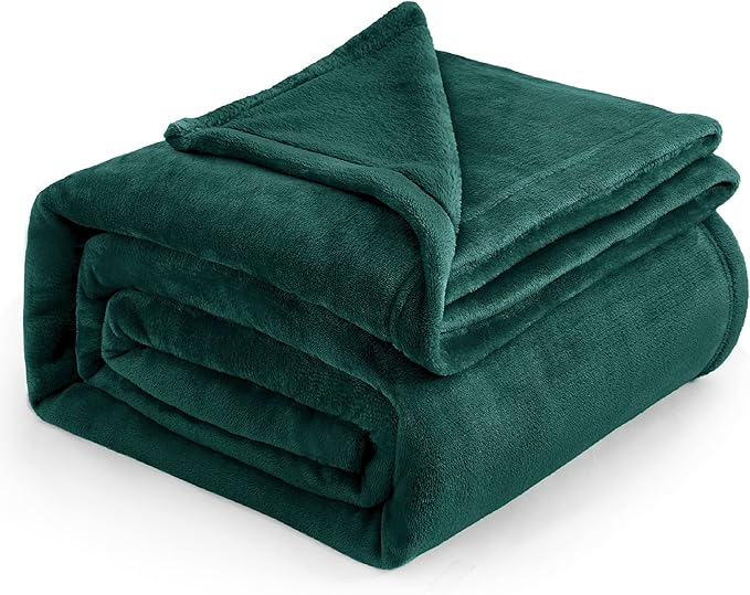 Bedsure Fleece Blankets Queen Size Emerald Green - Bed Blanket Soft Lightweight Plush Fuzzy Cozy Luxury Microfiber, 90x90 inches-StrideForce Fitness