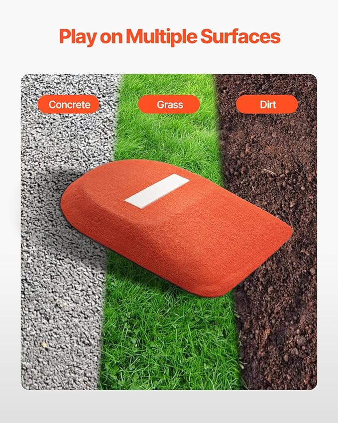 VEVOR Pitching Mound, Baseball Game Mound, Indoor/Outdoor Pitching Practice and Training Equipment, Softball Pitching Aids with Antifade Turf and Pitching Rubber-StrideForce Fitness