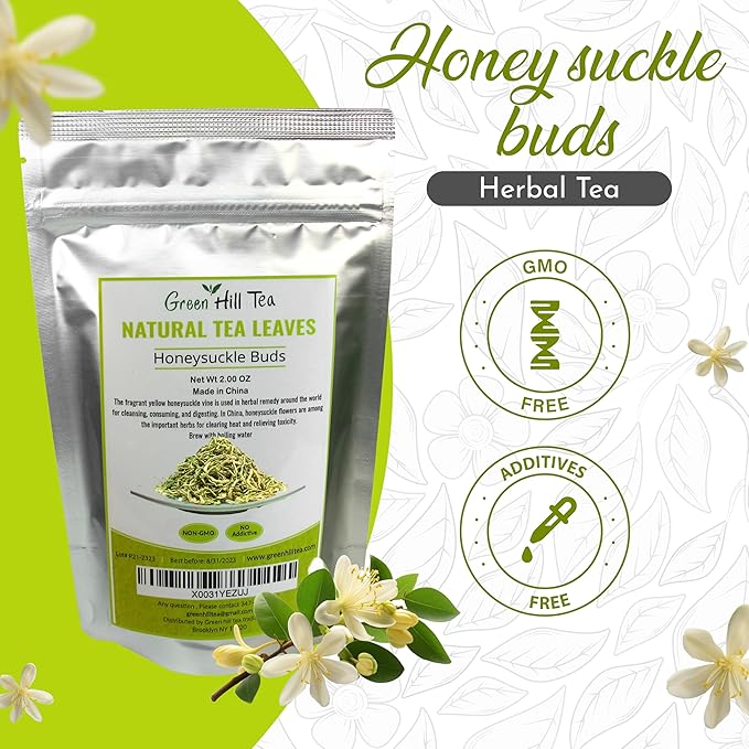 Greenhilltea traditional health herbs, Honey suckle dried herbal tea honeysuckle 2 OZ (56 grams)-StrideForce Fitness