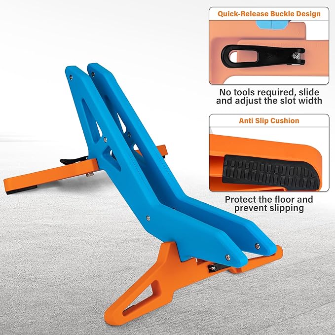 Adjustable Bike Parking Stand Fits 16-29 Inch Bicycles, Compatible with 23c-3.0 Tire Width – Heavy-Duty Plastic, Easy Installation, Stylish Two-Tone Design (Blue&Orange)-StrideForce Fitness