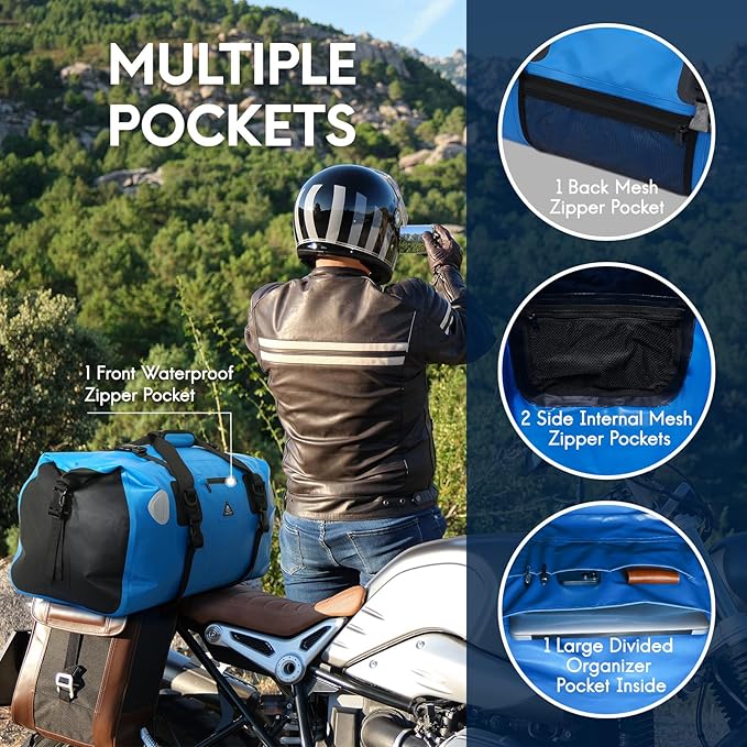 Haimont Waterproof Duffel Bag Roll-top Dry Duffel Bag with Quick-fixed Straps for Motorcycling, Rafting, Boating, SUP, Kayaking, Travel, 50L/70L-StrideForce Fitness