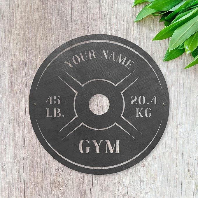 Personalized Home Gym LED Tin Metal Sign Multiple Sizes, Weight Lifting Exercise Workout Room Training Fitness Center Motivational Inspirational Quotes Decor Wall Art Hanging Accessories (11 w/o LED)-StrideForce Fitness