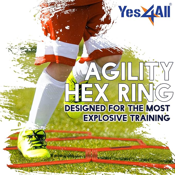 Yes4All Hex Agility Rings/Speed Rings with Carrying Bag – Hexagon Rings, Agility Hurdles for Agility Footwork Training-StrideForce Fitness