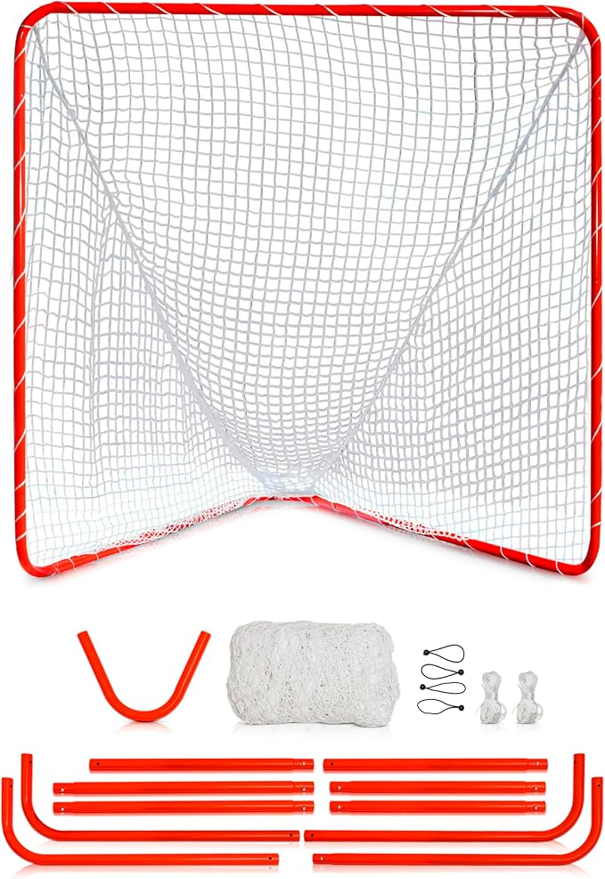 Velocity - Lacrosse Goal - Portable Steel Frame with Black Net, Perfect for Youth and Adult Training, Backyard Design-StrideForce Fitness