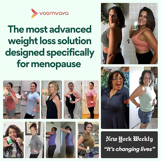 VoomVaya MenoSlim Advanced Menopause Weight Loss for Women - Menopause & Perimenopause Supplements for Women - Estrogen Supplement & Menopause Relief for Hot Flashes, Bloating, Energy - 60 Capsules-StrideForce Fitness