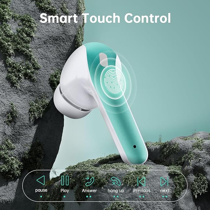 Wireless Earbuds, Bluetooth Ear Buds Headphones, 60H Long Playtime, Stereo Deep Bass, LED Power Display, IPX7 Sport Waterproof, Lightweight in-Ear Earphones with Mic for iPhone Android PC TV Computer-StrideForce Fitness