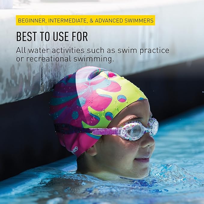 FINIS Mermaid Kids Swim Cap - 100% Silicone - Fun Prints - Universal Fit - Chlorine Protection-StrideForce Fitness