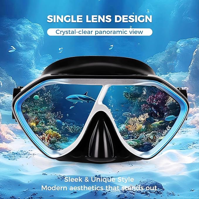 Scuba Diving Mask for Adults - Premium Anti-Fog Snorkeling Mask Comfortable & Leak-Proof Swim Goggles with Nose Cover for Scuba Diving, Snorkeling & Underwater Adventures-StrideForce Fitness