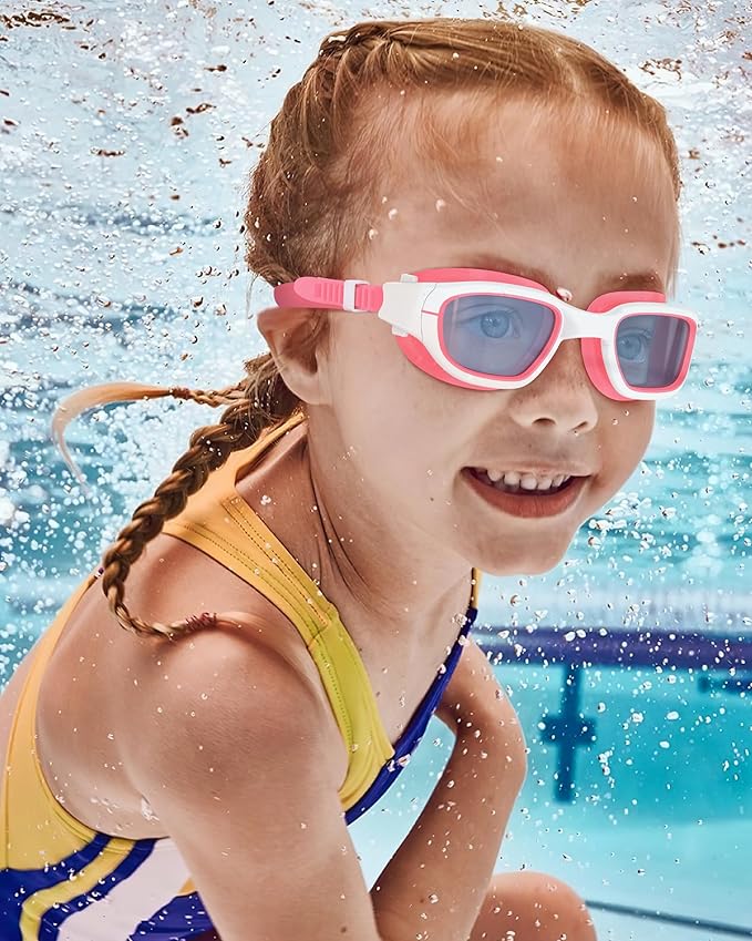 Kids Swim Goggles,Swimming Goggles for Kids 6-14, Anti-Fog UV Protection Pool Glasses for Boys Girls-StrideForce Fitness