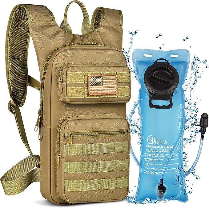 NOOLA Hydration Backpack with 3L TPU Water Bladder, Tactical Molle Water Backpack for Men Women, Hydration Pack for Hiking, Biking, Running and Climbing-StrideForce Fitness