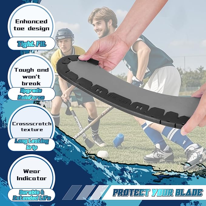 Hikeen Stick Blade Protector with 25 Wrap Ties,Wear-Resistant Hockey Blade Guard for Off Ice Training, Street Hockey, Universal Ice Hockey Traning Fit Kids, Intermediate, Senior Sticks-StrideForce Fitness