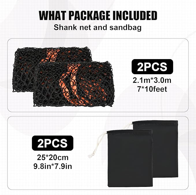 1/2PCS Golf Shank Net Attachment for Golf Hitting Nets with Sandbag, 7 * 7FT/7 * 10FT Golf Barrier Side Net,Golf Practice Hitting Net Barrier Net for Golf, Baseball, Hockey, Soccer (Black/Red-StrideForce Fitness