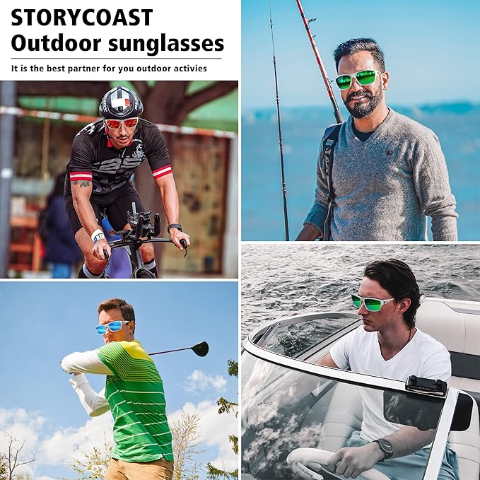 STORYCOAST Polarized Sports Sunglasses for Men Women Unbreakable Frame Cycling Fishing Driving-StrideForce Fitness