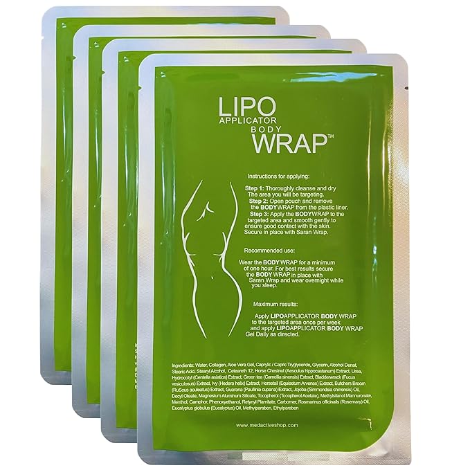 Ultimate Body Wrap with Guarana, Green Tea, and Seaweed Works for Stomach Belly Legs Arms Abdomen. 4 Wraps-StrideForce Fitness