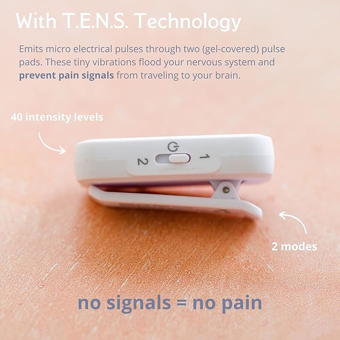 Pixie Period Pain Relief Device - Best PMS Relief Simulator with TENS Technology - Thinnest Wearable Tens Unit - Unnoticable Under Clothes - Menstrual Cramp Comfort - Alternative to Heating Pads