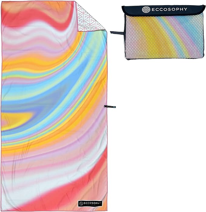 ECCOSOPHY Microfiber Beach Towel - Sand Free Towels are Quick Dry, Light Weight, Super Absorbent - Perfect Pool, Travel, Cruise, Camping Essentials - Oversized Extra Large for Adults 71x35 in-StrideForce Fitness
