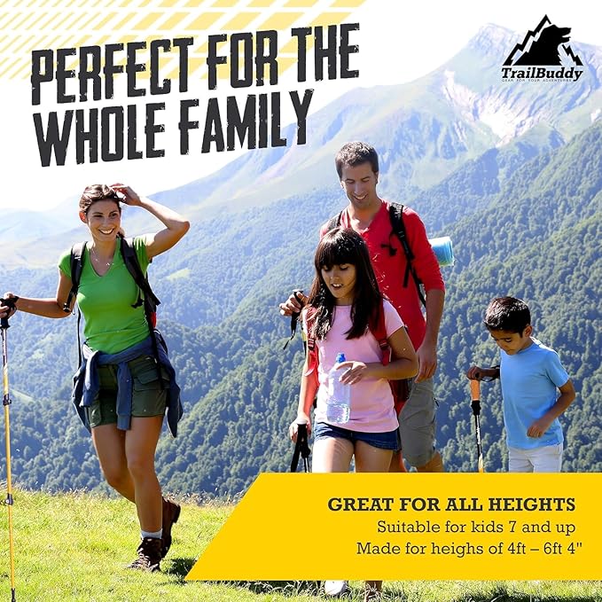 Hiking Trekking Poles, 2 Pack Lightweight, Collapsible Trekking Poles for Snowshoe & Backpacking Gear, Walking Sticks for Hiking, 7075 Aluminum with Cork Grip-StrideForce Fitness