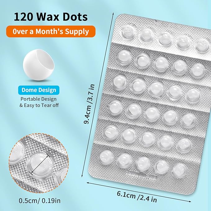 Orthodontic Wax 120 Pack, Easy to Mold Braces Wax, Dental Wax Long-Lasting Hold, Portable and Easy to Tear,Food Grade Relief Wax for Home Travel Office (Mint+Strawberry)