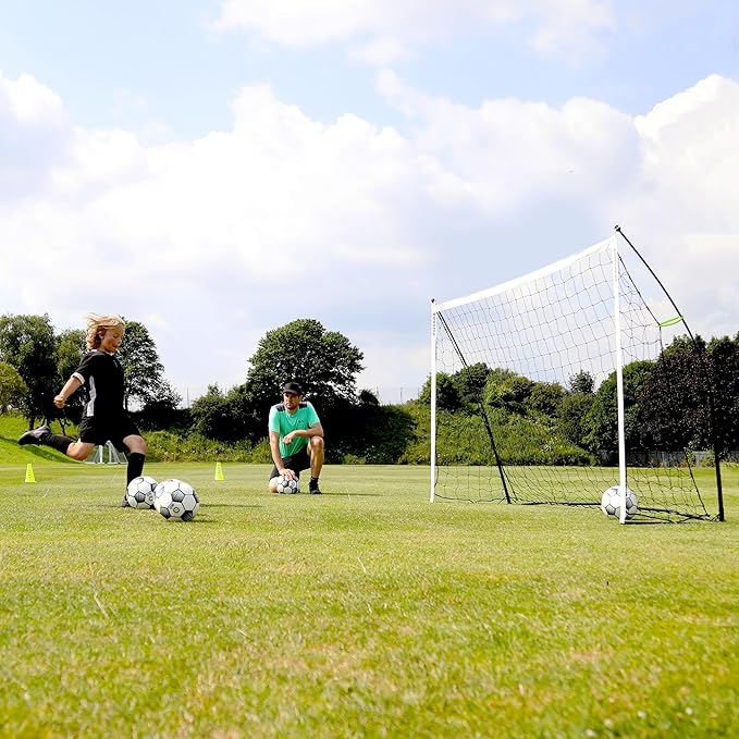 QUICKPLAY Kickster Soccer Goal Range – Ultra Portable | Quick and Easy Set Up | Includes Net and Carry Bag | Available in 7 Sizes | Backyard Soccer Net for Kids & Adults [Single Goal]-StrideForce Fitness