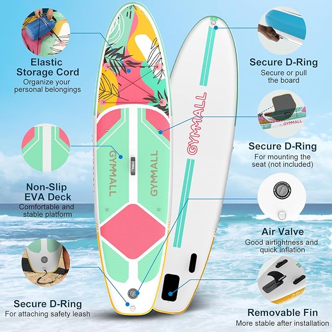 Paddle Board, Inflatable Stand Up SUP Paddle Boards for Adults & Youths of All Skill Levels, Wide & Non-Slip Deck Design Blow Up Paddleboards with Premium Accessories & Storage Bag-StrideForce Fitness