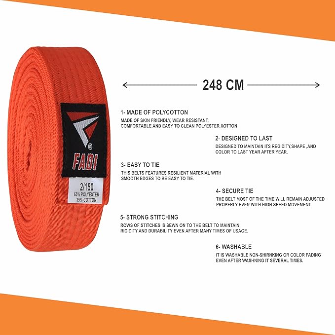 Martial Arts Belt for Karate, Judo, Aikido and Taekwondo - Durable Cotton-Polyester Blend for Adults and Kids-StrideForce Fitness