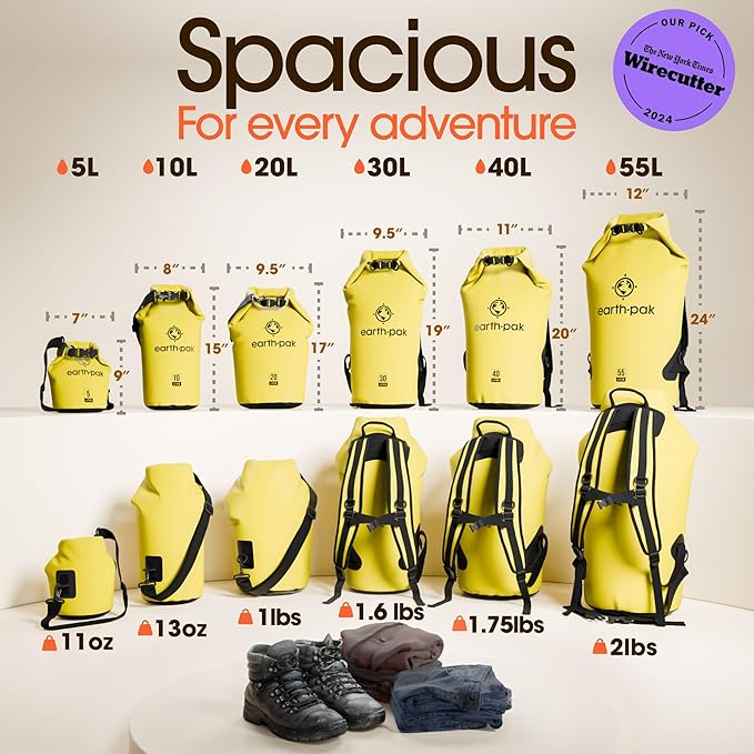 Earth Pak Waterproof Dry Bag - Roll Top Waterproof Backpack Sack Keeps Gear Dry for Kayak with Waterproof Phone Case-StrideForce Fitness