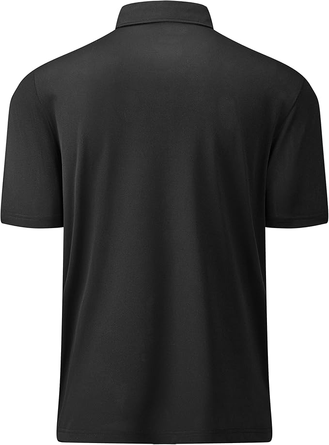 Mens Golf Shirt Short Sleeve Moisture Wicking Dry Fit Performance Solid Casual Pique Collared Golf Polo Shirts for Men-StrideForce Fitness