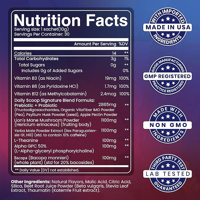 Yerba Mate Tea Powder 5 Mixed Tropical Fruit Flavors Clean Energy Drink Superfood - Support Gut Health, Probiotics and Prebiotics, Reduce Brain Fog, Relaxation & Focus Blend 30 sachets-StrideForce Fitness