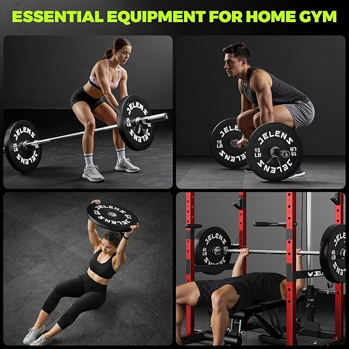 Olympic Barbell Weight Plates Set, 2-Inch Black/Colored Rubber Bumper Plate Weight Set for Strength Training and Weightlifting, Multiple Options-StrideForce Fitness