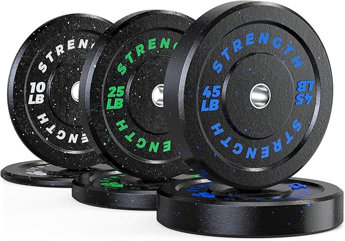 GIKPAL 2-Inch Bumper Plates High Bounce - Rubber Olympic Weight Plates Set for Home Gym, Barbell Plates for Weight Lifting Strength Training,-StrideForce Fitness