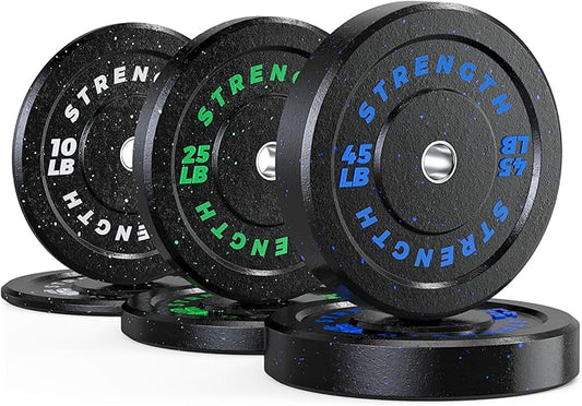 GIKPAL 2-Inch Bumper Plates High Bounce - Rubber Olympic Weight Plates Set for Home Gym, Barbell Plates for Weight Lifting Strength Training,-StrideForce Fitness