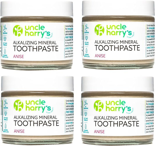 Uncle Harry's Cinnamon Remineralizing Toothpaste | Natural Whitening Toothpaste Freshens Breath & Promotes Enamel | Vegan Fluoride Free Paste (4 pack)