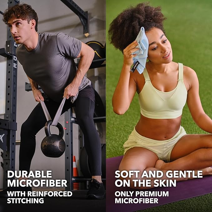 Microfiber Workout Towels - Quick Dry, Highly Absorbing, Odor-Free, for Women & Men - Gym Sweat Sports Towel for Hot Yoga, Tennis, Running, Exercise, Working Out, Camping, Set of 5 Pastel-StrideForce Fitness