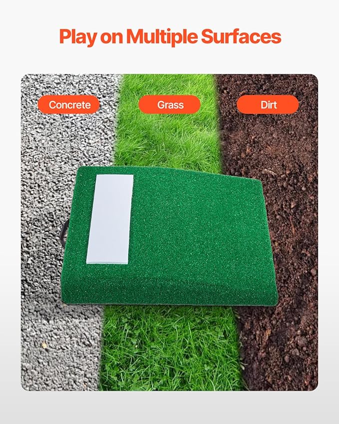 VEVOR Pitching Mound, Baseball Game Mound, Indoor/Outdoor Pitching Practice and Training Equipment, Softball Pitching Aids with Antifade Turf and Pitching Rubber-StrideForce Fitness