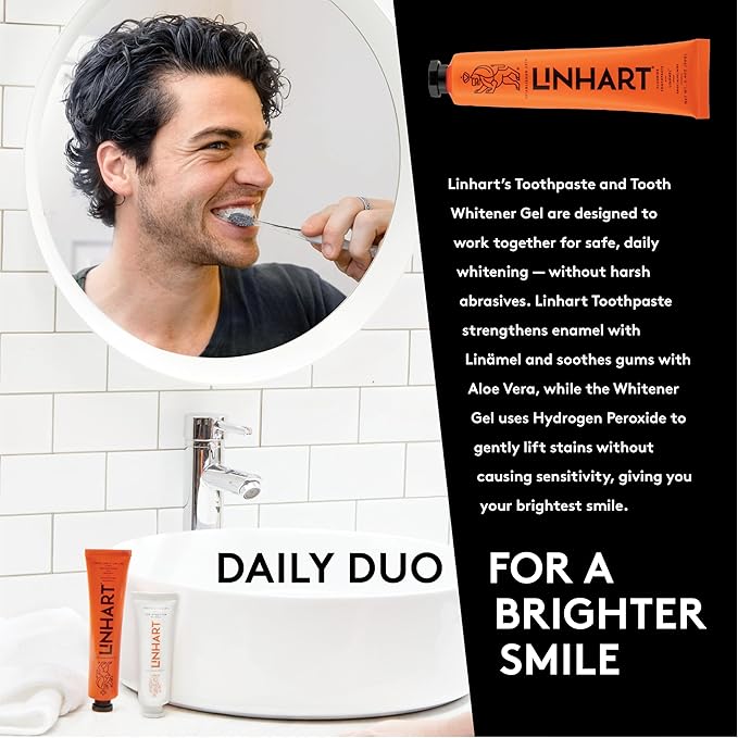 LINHART Whitening Toothpaste – Teeth Whitening, Enamel Strengthening Toothpaste with Mint Flavor (3.5 oz, Pack of 3)