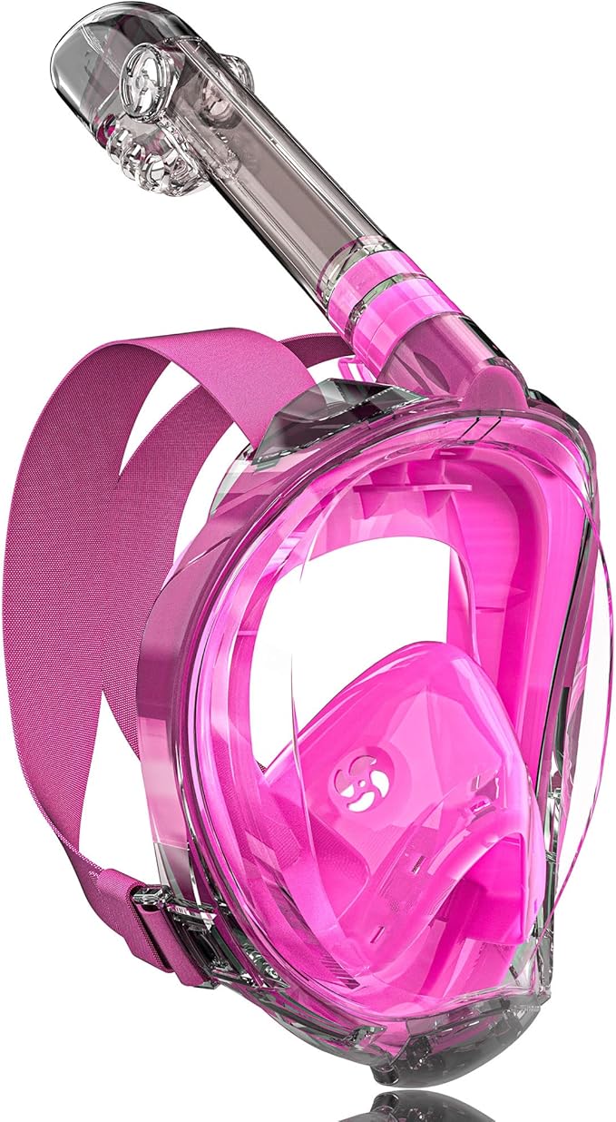 QingSong Full Face Snorkel Mask for Adults, Snorkeling Gear with Camera Mount, 180 Degree Panoramic View Snorkel Set Anti-Fog Anti-Leak-StrideForce Fitness