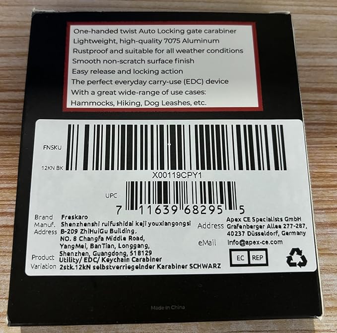 FresKaro 3inch 12kN-2698lbs Auto Locking Carabiner Clips, Solid D Shape, Heavy Duty 7075 Aluminum, Lightweight 1.09oz, Rust Proof, for Hammock, Hiking, Dog Leash, Keychain etc., Multi-Colors-StrideForce Fitness