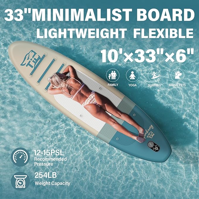11'6"/11'/10' Inflatable Paddle Board with Complete Accessories, Versatile Premium Paddle Boards for Adults/Youth, Stand Up Paddle Board Polar/Wave/Sunny Wave Collection-StrideForce Fitness